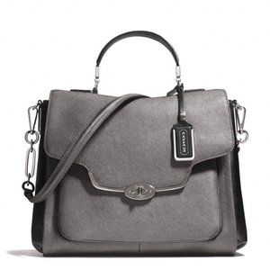 NEW, BEAUTIFUL Coach Madison Sadie Flap Satchel in Spectator Saffiano Leather